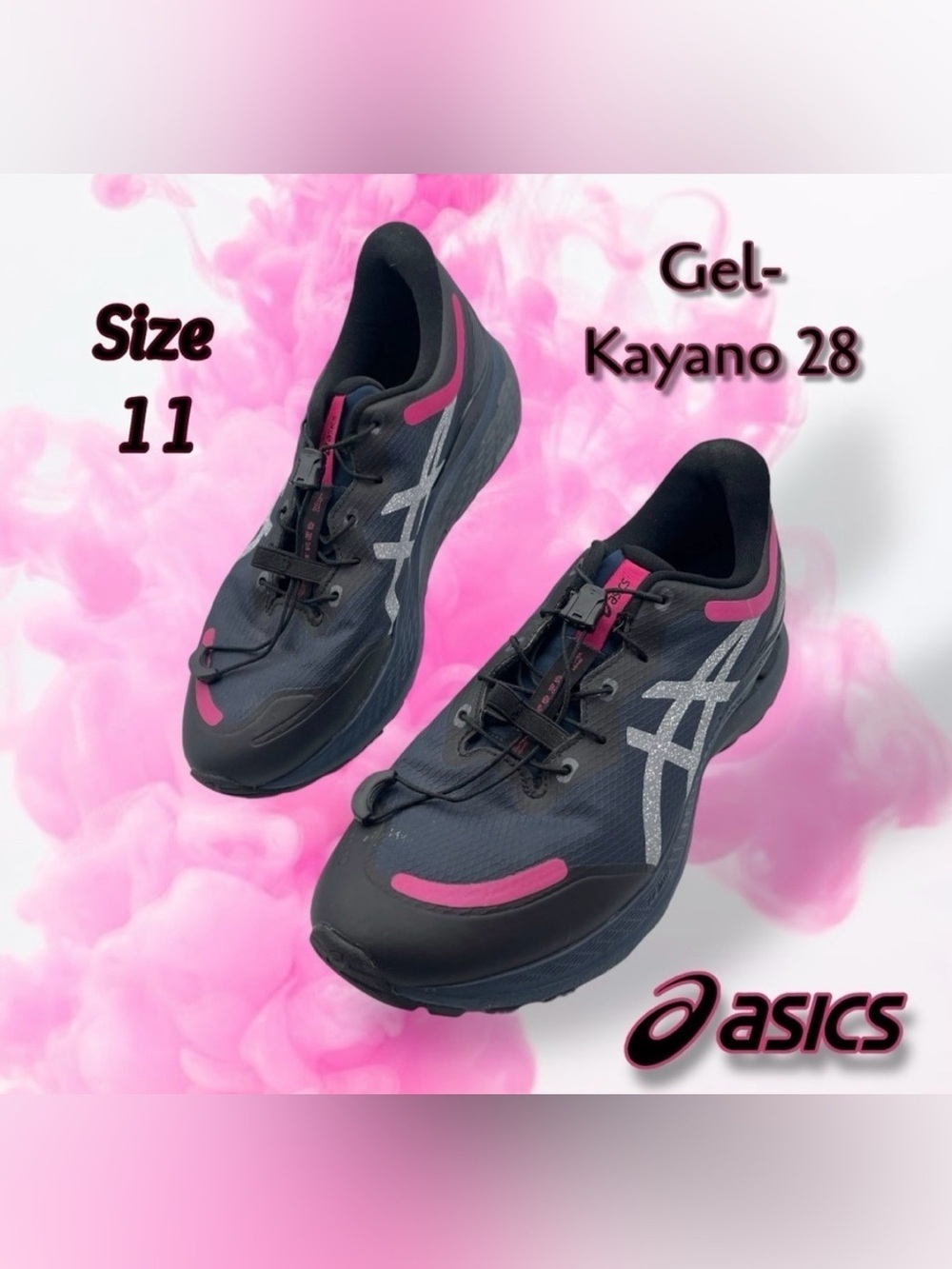 ASICS WOMEN'S RUNNING SHOE GEL-KAYANO 28 AWL ROSE Size 11 French Blue/Pink
